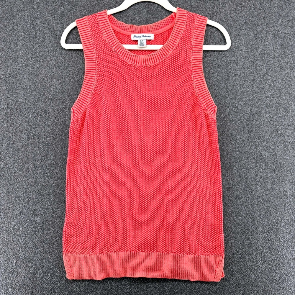Tommy Bahama Belle Haven Coral Seed Knit‎ Sleeveless Sweater Tank Top Small